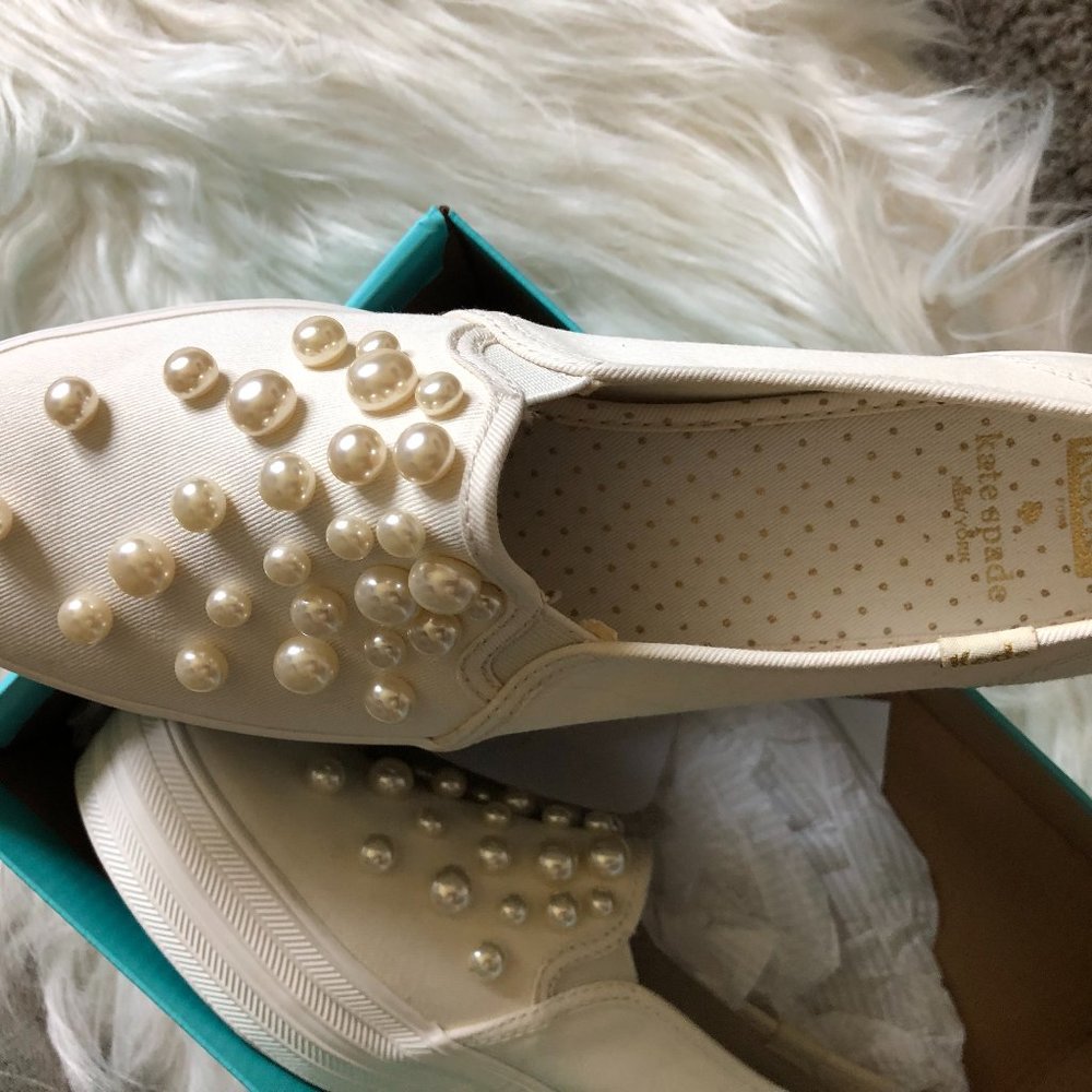 Kate Spade Keds Pearl Cream Triple Decker Platform Sneakers Women’s